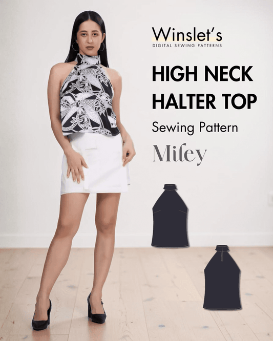 High Neck Halter Top Sewing Pattern 'Miley'