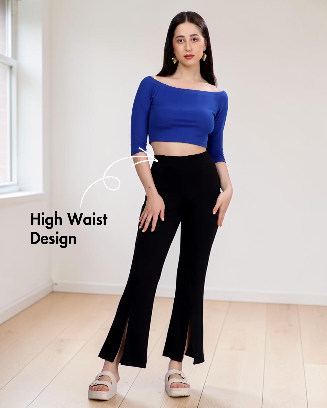 Off-Shoulder Top & Flared Pants Set Sewing Pattern