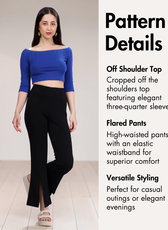 Off-Shoulder Top & Flared Pants Set Sewing Pattern