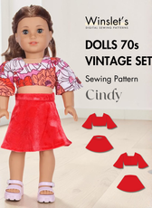 70s Vintage Set Sewing Pattern for Dolls 'Cindy'