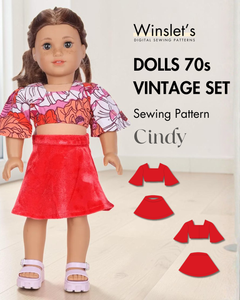 70s Vintage Set Sewing Pattern for Dolls 'Cindy'