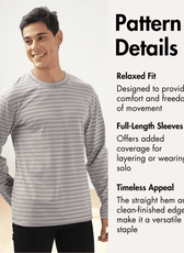 Close-up of pattern details for men's long sleeve T-shirt
