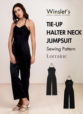 Tie-up Halter Neck Jumpsuit Sewing Pattern 'Lorraine'