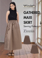 Gathered Maxi Skirt Sewing Pattern 'Zinnia'