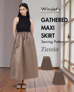 Gathered Maxi Skirt Sewing Pattern 'Zinnia'