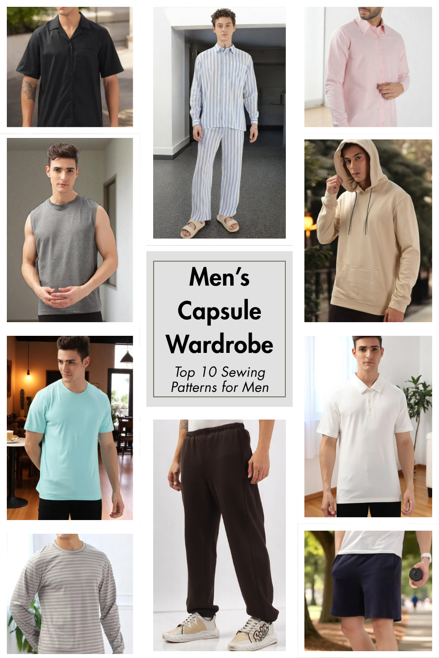 Men’s Capsule Wardrobe Bundle: 10 Essential Sewing Patterns