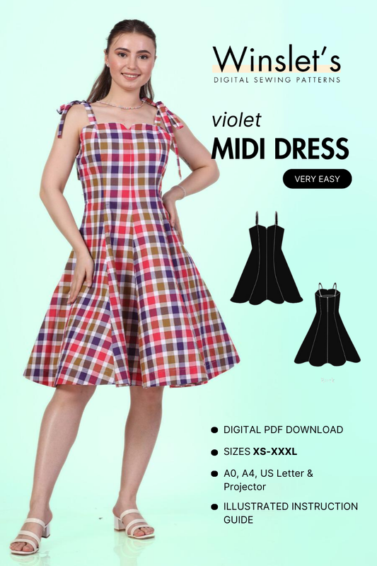 Midi Dress Sewing Pattern 'Violet'