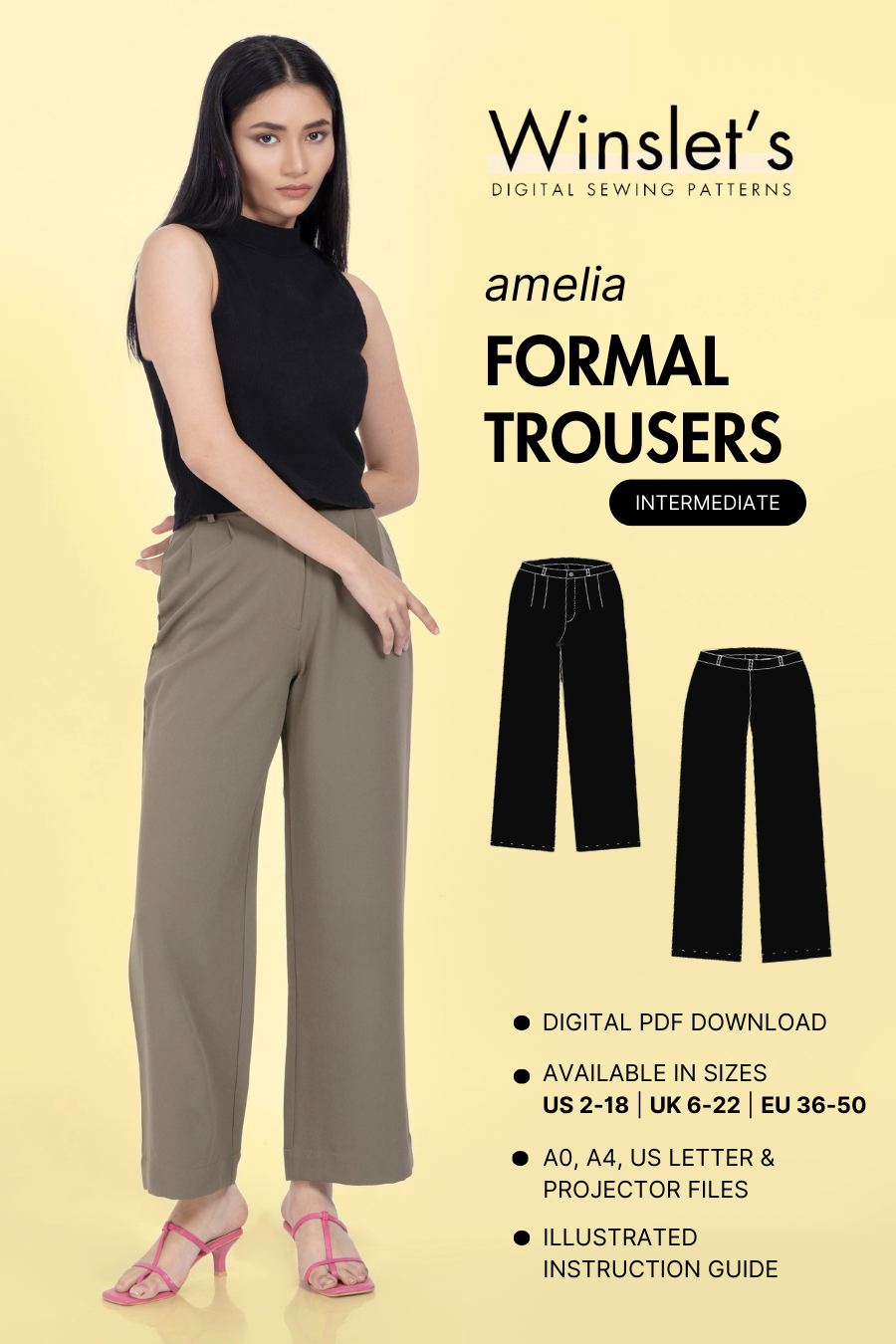 Formal Trousers Sewing Pattern 'Amelia'