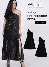 One Shoulder Dress Sewing Pattern 'Audrey'