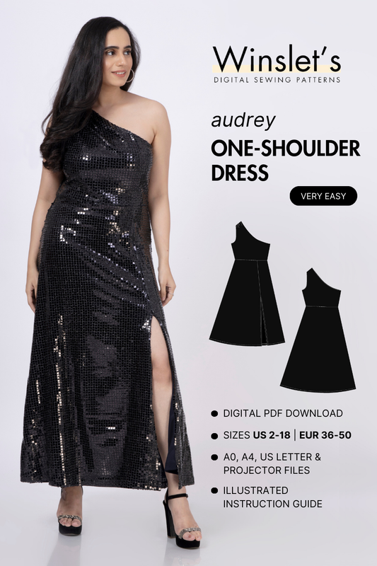 One Shoulder Dress Sewing Pattern 'Audrey'