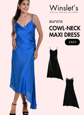 Cowl Neck Maxi Dress Sewing Pattern 'Aurora'