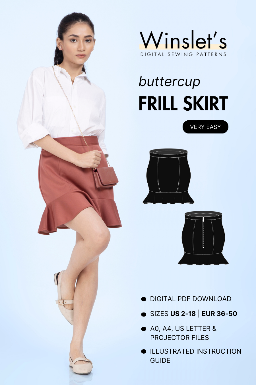 Frill Skirt Sewing Pattern 'Buttercup'