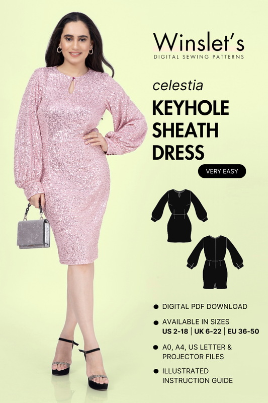 Keyhole Sheath Dress Sewing Pattern 'Celestia'