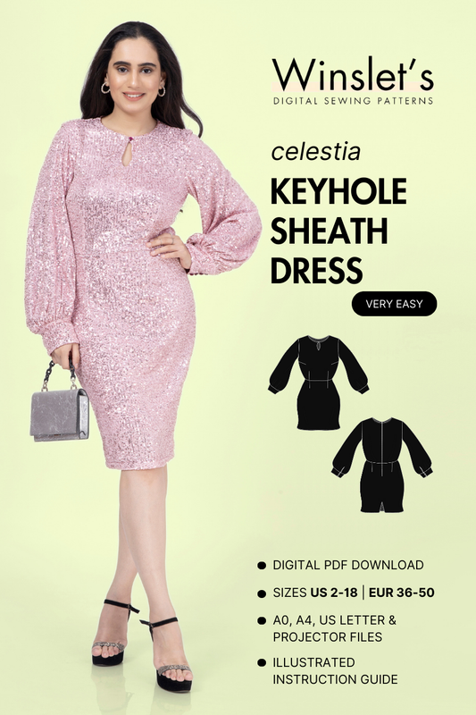 Keyhole Sheath Dress Sewing Pattern 'Celestia'