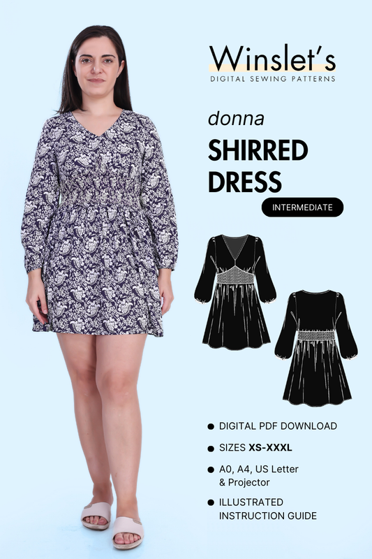 Shirred Dress Sewing Pattern 'Donna'