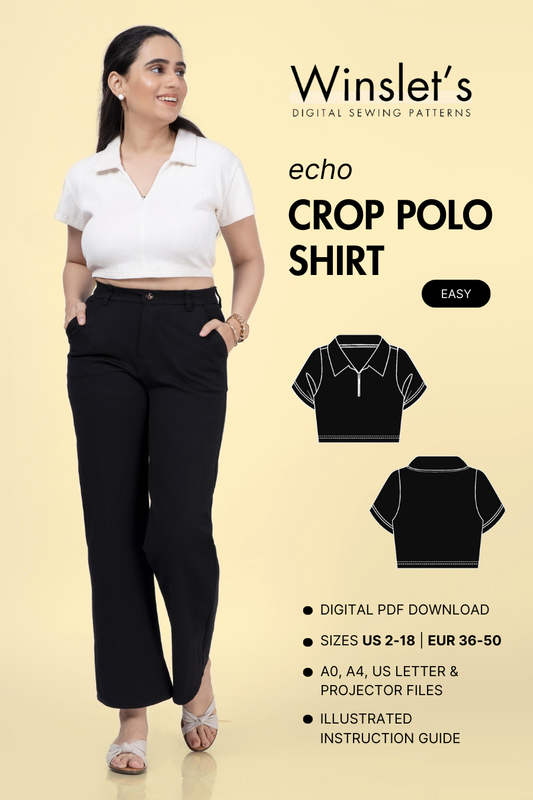 Crop Polo Shirt Sewing Pattern 'Echo'