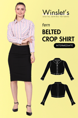 Belted Crop Shirt Sewing Pattern 'Fern'