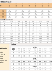 Extended Size guide chart for 'Fiona' midi dress sewing pattern