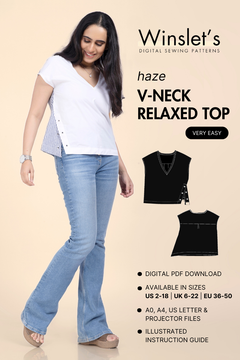 V-Neck Relaxed Top Sewing Pattern 'Haze'