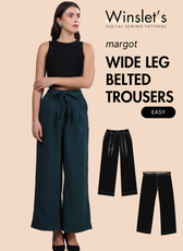 Wide Leg Belted Trousers Sewing Pattern 'Margot'