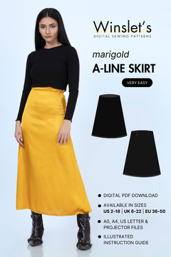 A line Skirt Sewing Pattern 'Marigold'