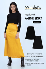 A line Skirt Sewing Pattern 'Marigold'