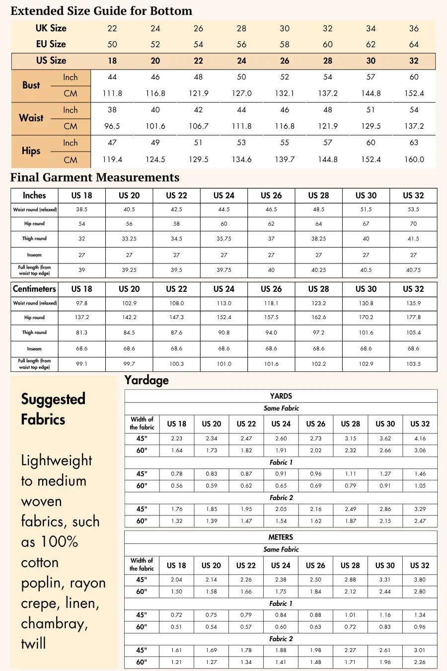 Square-Neck Top and Full Length Pants Coord Set Sewing Pattern 'Mary'