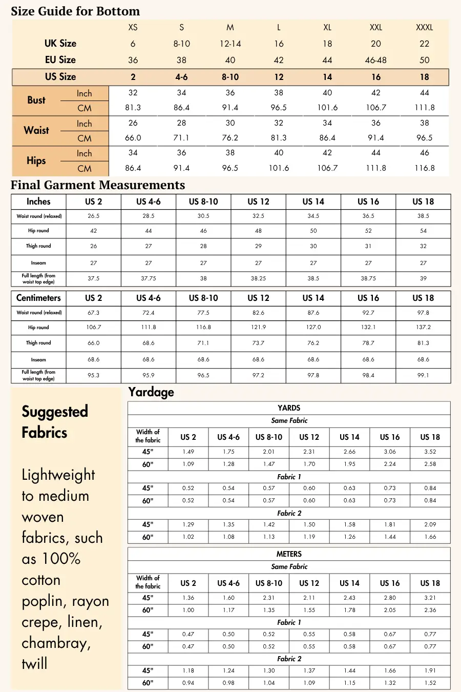 Square-Neck Top and Full Length Pants Coord Set Sewing Pattern 'Mary'