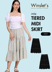 Tiered Midi Skirt Sewing Pattern 'Mila'