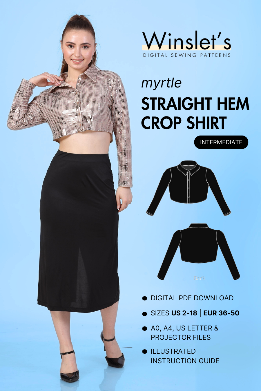 Straight Hem Crop Shirt 'Myrtle'