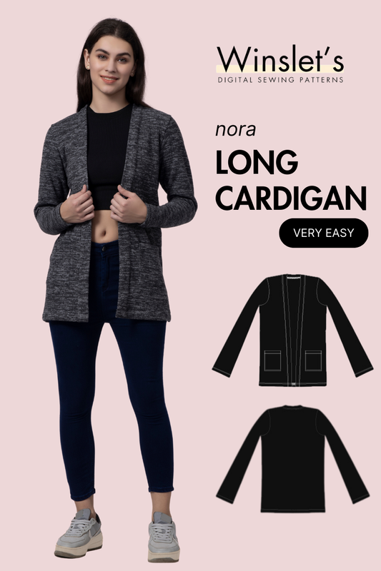 Long Cardigan Sewing Pattern 'Nora'