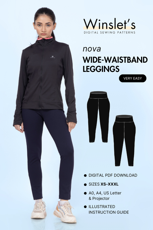 Wide Waistband Leggings Sewing Pattern 'Nova'