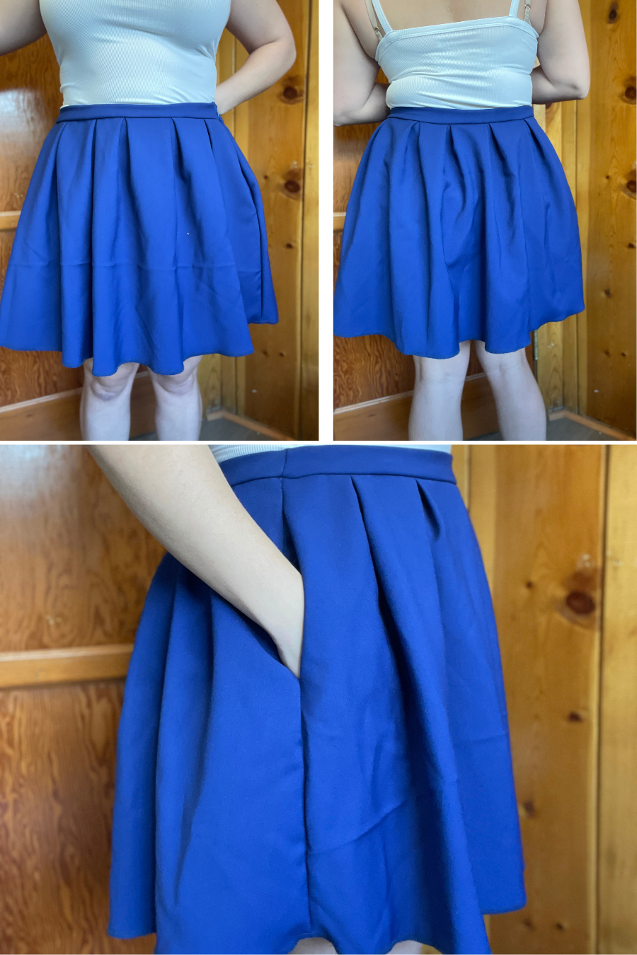 【ANDWANG】 Kirakira box pleats mini skirt Women's Box Pleat Flared Mini Skirt PDF Sewing Pattern 'Ophelia