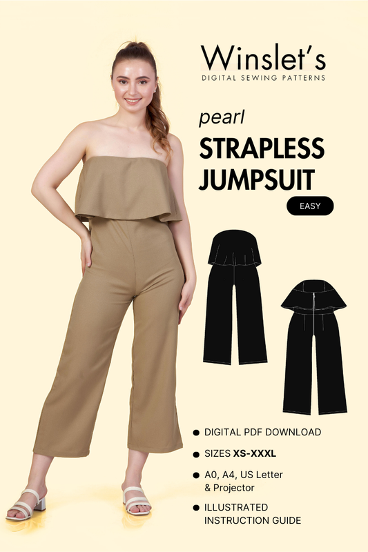 Strapless Jumpsuit Sewing Pattern 'Pearl'