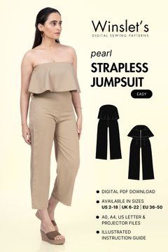 Strapless Jumpsuit Sewing Pattern 'Pearl'