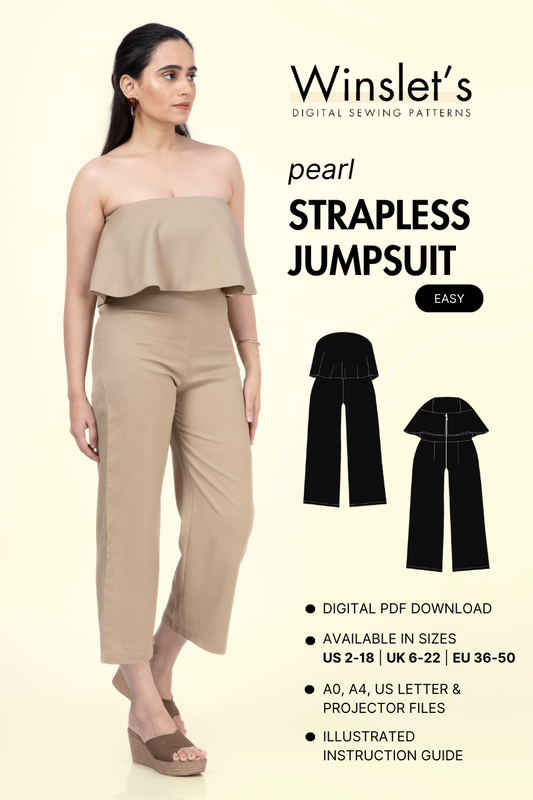 Strapless Jumpsuit Sewing Pattern 'Pearl'