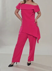 Off-shoulder Top and Straight Leg Pants Co-ord Set Sewing Pattern 'Anya'