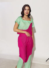 Square-Neck Top and Full Length Pants Coord Set Sewing Pattern 'Mary'