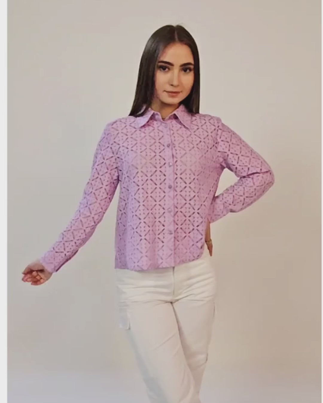 knee length dresses for ladies Women's Velvet Textured Button-Down Long Sleeve Shirt main image 1