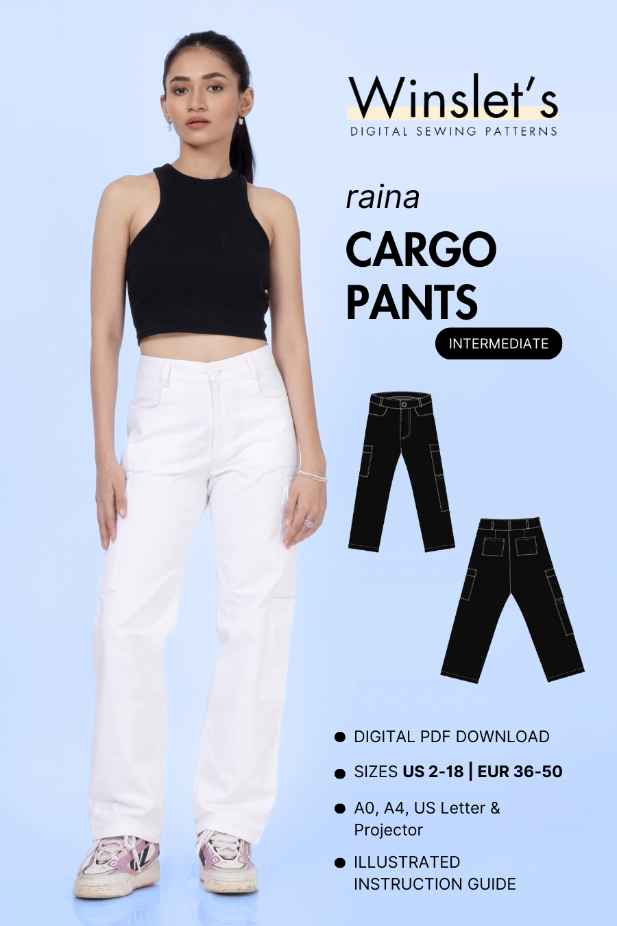 Cargo Pants Sewing Pattern 'Raina'