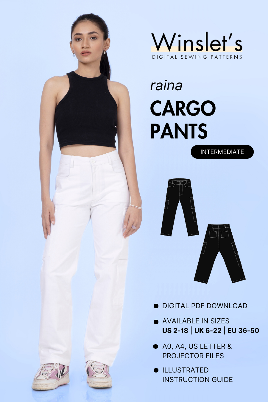 Cargo Pants Sewing Pattern 'Raina'