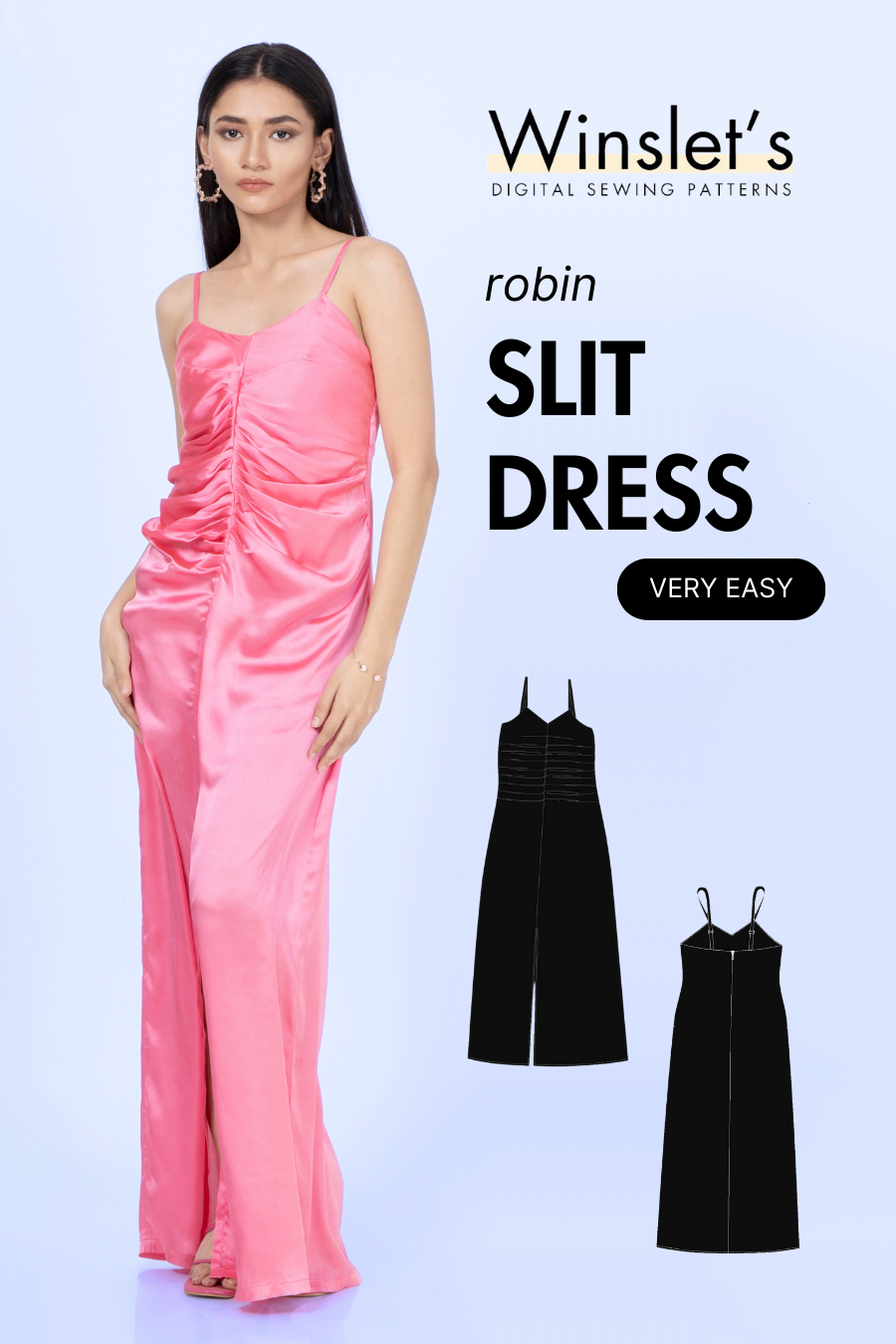 white christmas dresses Simone Slip Dress + Camisole PDF Pattern – Core Fabrics main image 1
