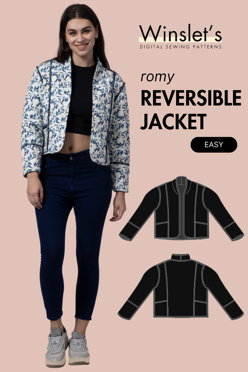 Reversible Jacket PDF Women's Sewing Pattern | Long Sleeves | Binding ...