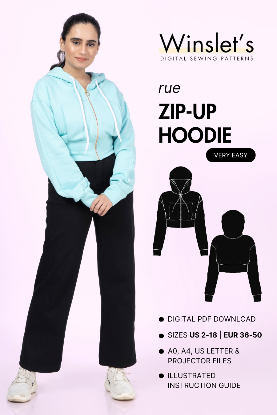 Hoodie Sewing Pattern 'Rue'