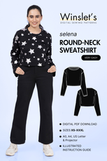 Round Neck Sweatshirt Sewing Pattern 'Selena'