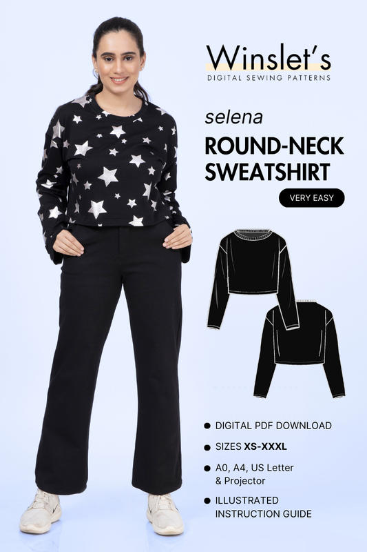 Round Neck Sweatshirt Sewing Pattern 'Selena'