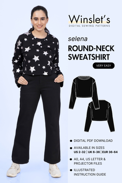 Round Neck Sweatshirt Sewing Pattern 'Selena'