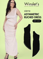 Asymmetric Ruched Dress Sewing Pattern 'Sierra'