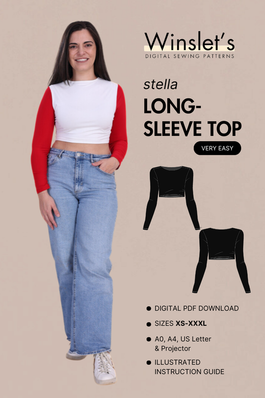Long Sleeve Crop Top Sewing Pattern 'Stella'
