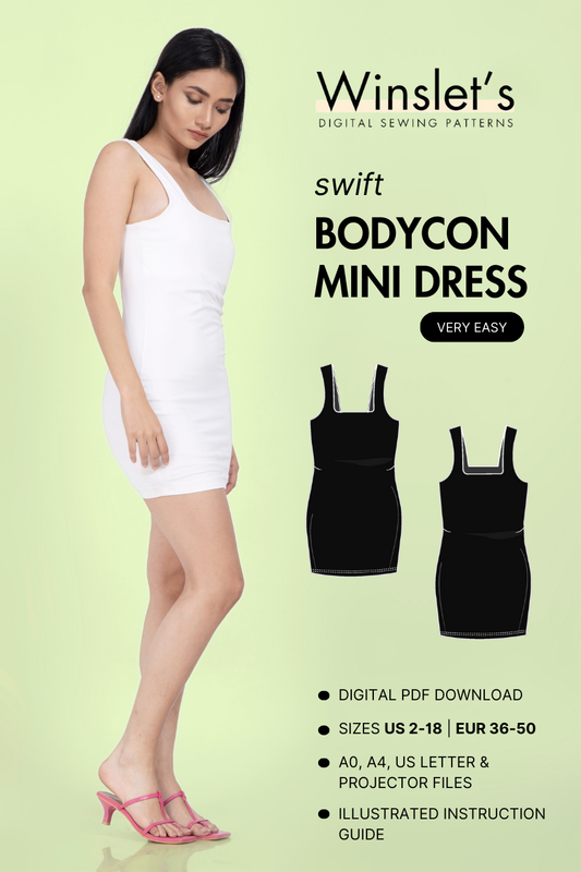 Bodycon Mini Dress Sewing Pattern 'Swift'